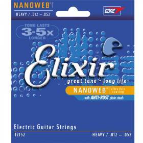 Набор струн для 6-струнной электрогитары Elixir 12152 NanoWeb