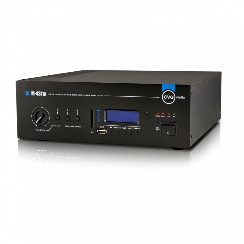 CVGaudio M-43Tm Микшер-усилитель трансляционный, 40W/100V, модуль MP3 (USB/SD), FM тюнер